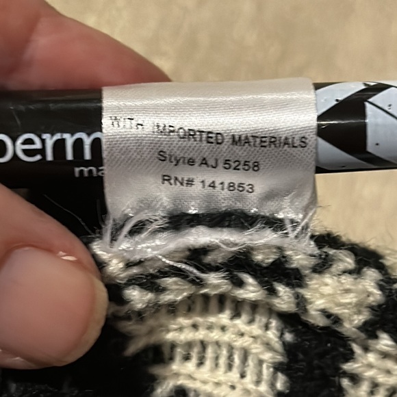 Audrey Ann Black and White Tribal Print Waterfall Cardigan M/L - Picture 4 of 5